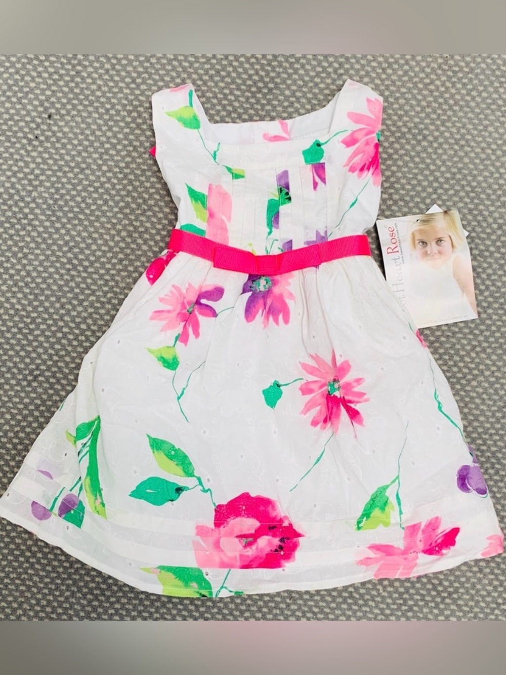 Sweet Heart Rose Pink Floral Dress- new